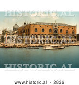 Historical Photochrom of Doges’ Palace, Venice by Al