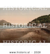 Historical Photochrom of Donostia-San Sebastian on the Bay of Biscay, Spain by Al