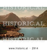 Historical Photochrom of Essefjord, Balholm, Sognefjord, Norway by Al