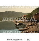 Historical Photochrom of Fagerstrand, Telemark, Norway by Al