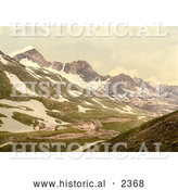 Historical Photochrom of Furka Pass in Switzerland by Al