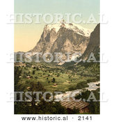 Historical Photochrom of Grindelwald, Switzerland by Al