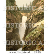 Historical Photochrom of Handegg Falls, Switzerland by Al