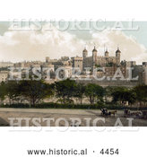 Historical Photochrom of Her Majesty’s Royal Palace and Fortress, the Tower of London in London, England by Al