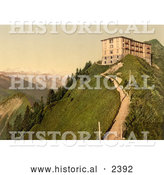 Historical Photochrom of Hotel Stanserhorn in Switzerland by Al