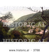 Historical Photochrom of Hunter’s Inn near the Bay in Lynton and Lynmouth Devon England UK by Al