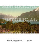 Historical Photochrom of Lake of Brienz in Switzerland by Al