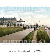 Historical Photochrom of Lee’s Promenade and the Bandstand in Folkestone Kent England by Al