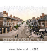 Historical Photochrom of Lumley Road in Skegness, East Lindsey, Lincolnshire, England, United Kingdom by Al