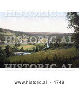 Historical Photochrom of Lydbrook, and the River Severn, Gloucestershire, England by Al
