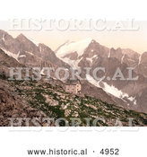 Historical Photochrom of Madron Hut and Presanella, Tyrol, Austria by Al
