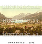 Historical Photochrom of Maloja in Switzerland by Al