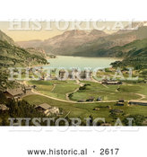 Historical Photochrom of Maloja Palace in Switzerland by Al