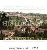 Historical Photochrom of Matlock Bank Derbyshire England by Al