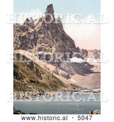 Historical Photochrom of Mt. Surlon and Sorapiss, Tyrol, Austria by Al