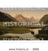 Historical Photochrom of Mundal, Fjaerland, Sognefjord, Norway by Al