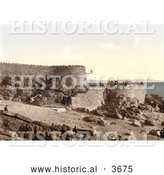 Historical Photochrom of People Enjoying the View from Anchor Head in Weston-super-Mare on the Bristol Channel in North Somerset England UK by Al