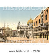 Historical Photochrom of Piazzetta Di San Marco by Al