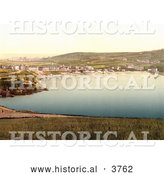 Historical Photochrom of Port Erin with Waterfront Buildings and Sailboats Isle of Man England by Al