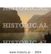 Historical Photochrom of Praekestolen, Geirangerfjord by Al