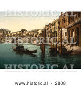 Historical Photochrom of Rialto Bridge, Venice, Italy by Al
