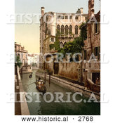Historical Photochrom of Rio San Trovaso, Venice by Al