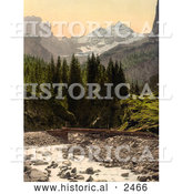 Historical Photochrom of Rosenlaui Glacier in Switzerland by Al