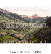 Historical Photochrom of Santa Christiana, Santa Christiana Val Gardena, Tyrol, Austria by Al