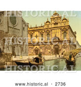 Historical Photochrom of Scuola Di San Marco, Venice, Italy by Al