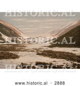 Historical Photochrom of Snebrae at Advent Bay, Spitzbergen, Norway by Al