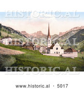 Historical Photochrom of St. Christina, Tyrol, Austria by Al