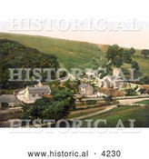 Historical Photochrom of St Laurence’s Church in the Village of Upwey Dorset England by Al