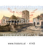 Historical Photochrom of St Mary’s Church in Morthoe Devon England by Al