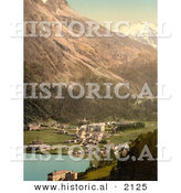 Historical Photochrom of St. Moritz, Switzerland by Al