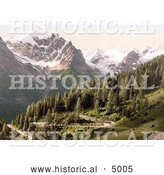 Historical Photochrom of Stilfer Joch with Ortler and Ortlerferner, Ortler Territory, Tyrol, Austria by Al
