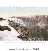 Historical Photochrom of Stilferjoch/Stilfer Joch Road, from Payerhutte, Tyrol, Austria by Al
