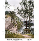Historical Photochrom of Stybarrow Crag, Ullswater, Lake District, England, United Kingdom by Al