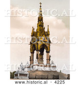 Historical Photochrom of the Albert Memorial with the Frieze of Parnassus in Kensington Gardens London England by Al