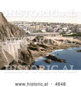 July 5th, 2013: Historical Photochrom of the Beach and City Buildings Ilfracombe in Devon England by Al