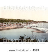 Historical Photochrom of the Beach and Pier in Teignmouth, Devon, England, United Kingdom by Al