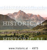 Historical Photochrom of the City of Lienz with the Spitzkolft (Spitzkofl), Tyrol, Austria by Al