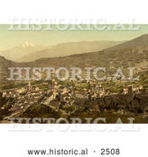 Historical Photochrom of the City of Sion, Valais, Switzerland by Al