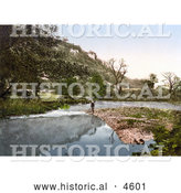 Historical Photochrom of the Doctor Rocks in Monsal Dale, Derbyshire, England by Al