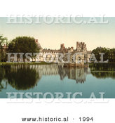 Historical Photochrom of the Fontainebleau Palace in France by Al