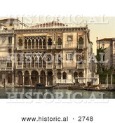 Historical Photochrom of the Golden House, Venice, Italy by Al