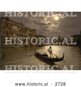 Historical Photochrom of the Grand Canal by Moonlight, Venice by Al