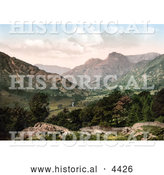 Historical Photochrom of the Great Langdale Valley in Windermere, Cumbria, Lake District, England by Al