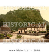 Historical Photochrom of the Home of Sir Francis Drake by Al