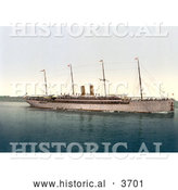 Historical Photochrom of the Kaiser Wilhlem II Ship by Al
