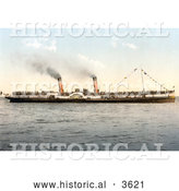 Historical Photochrom of the Koh-i-noor Paddle Steamer by Al